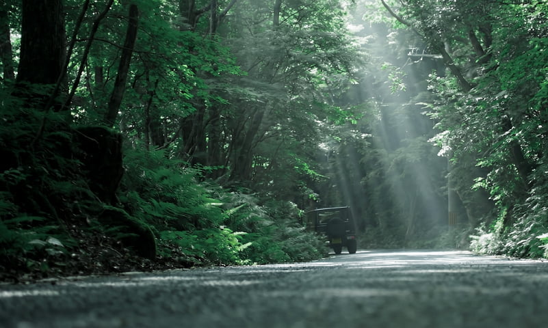 Gufo富士山中湖に時折訪れる車の写真
