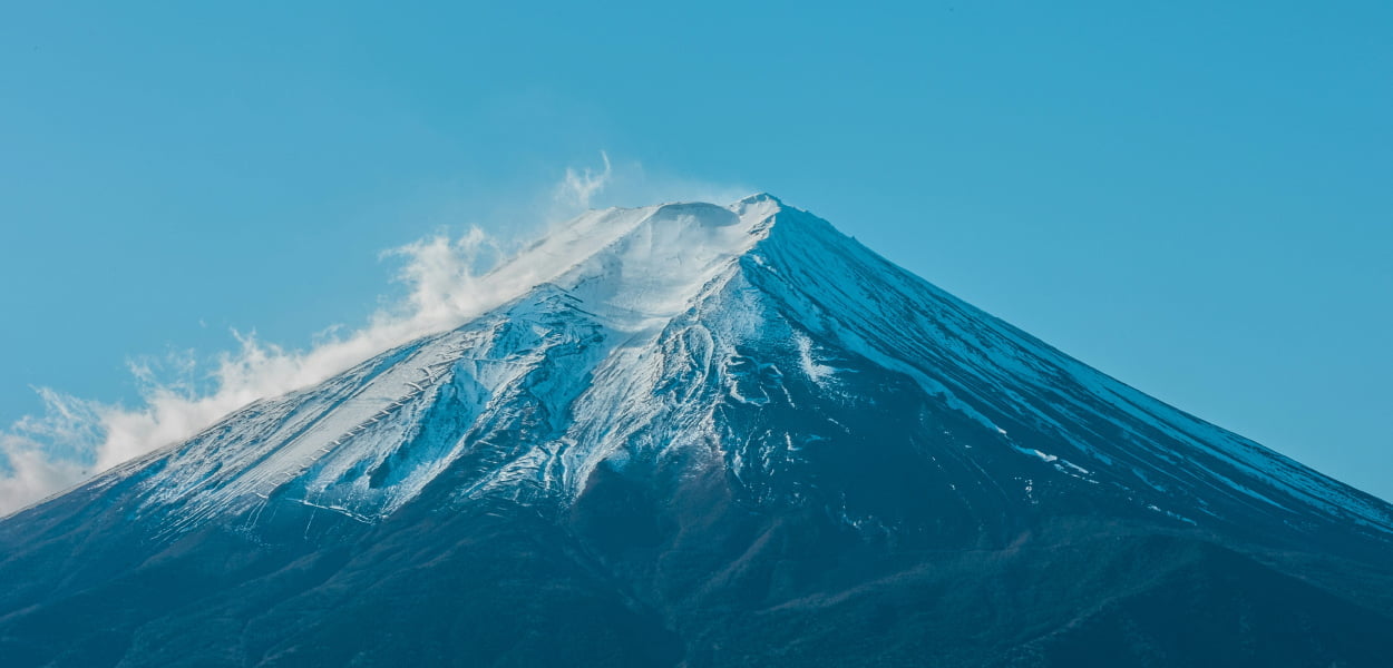 Gufoから見る冬の富士山写真